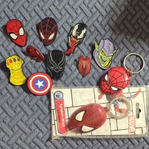 Marvel Spider-Man and Avengers Keychain Set - Red, Yellow, Black